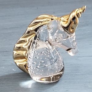 Vintage Crystal Unicorn Bust